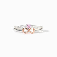 Infinite Lucky 8-label Silver Ring - Sterling Hearts