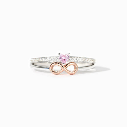 Infinite Lucky 8-label Silver Ring - Sterling Hearts