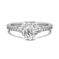 Loving Heart Zircon Bow S925 Sterling Silver Ring