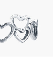 Sterling Silver Vintage Irregular Heart Cutout Love Ring - Sterling Hearts