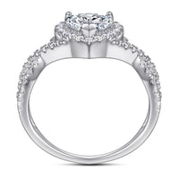 Cubic Zirconia Wedding Ring - Sterling Hearts