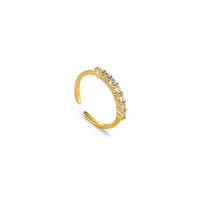 S925 Sterling Silver French Style Gang Drill Love Heart-shaped Ring - Sterling Hearts