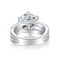 Moissanite My World Silver Ring - Sterling Hearts