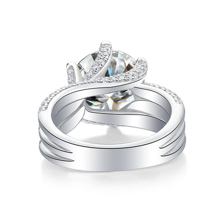 Moissanite My World Silver Ring - Sterling Hearts
