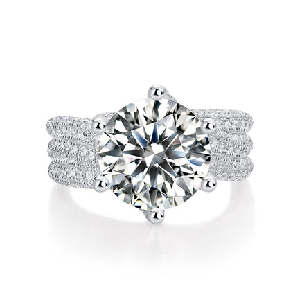 Moissanite My World Silver Ring - Sterling Hearts