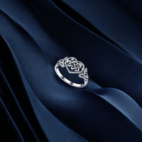 Celtic knot ring - Sterling Hearts