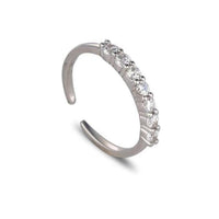 S925 Sterling Silver French Style Gang Drill Love Heart-shaped Ring - Sterling Hearts
