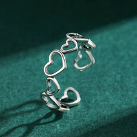Sterling Silver Vintage Irregular Heart Cutout Love Ring - Sterling Hearts
