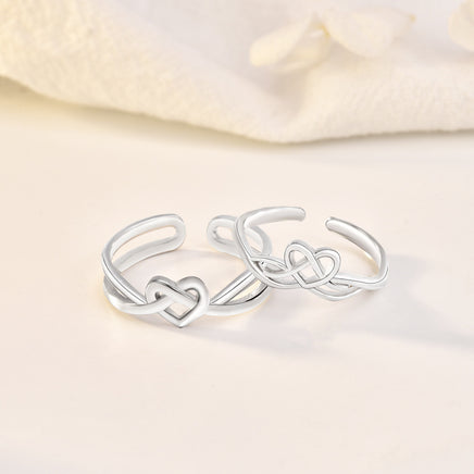 S925 Sterling Silver Love Heart Hollow Ring - Sterling Hearts