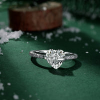 Sterling Silver Bow Heart Ring - Romantic Love Promise Band