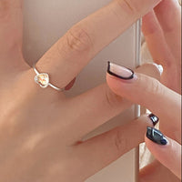Aurora Moonstone Heart Ring - Sterling Hearts