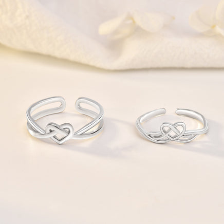 S925 Sterling Silver Love Heart Hollow Ring - Sterling Hearts
