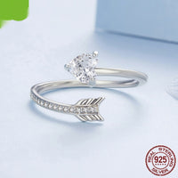 Heart With Arrow Ring - Sterling Hearts