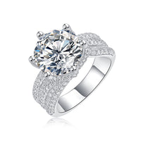 Moissanite My World Silver Ring - Sterling Hearts