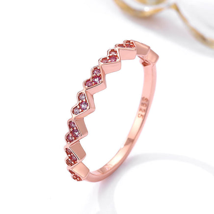 S925 Sterling Silver Loving Heart Ring - Sterling Hearts