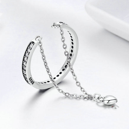 S925 Sterling Silver Heart Ring with Diamonds - Sterling Hearts