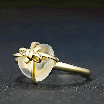925 sterling silver lemon crystal love bow ring jewelry - Sterling Hearts