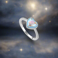 Sterling Silver Inlaid Colorful Heart-shaped Zircon Ring - Sterling Hearts