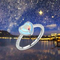 Sterling Silver Inlaid Colorful Heart-shaped Zircon Ring - Sterling Hearts