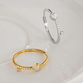 925 Silver Love Heart-shaped Ring Simple Design - Sterling Hearts