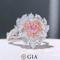Rosé Reverie - Natural Pink Diamond Heart Ring | 18K White Gold GIA Certified