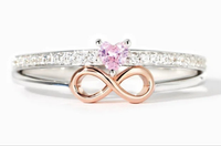 Infinite Lucky 8-label Silver Ring - Sterling Hearts