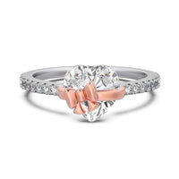 Loving Heart Zircon Bow S925 Sterling Silver Ring