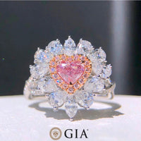 Rosé Reverie - Natural Pink Diamond Heart Ring | 18K White Gold GIA Certified