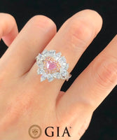 Rosé Reverie - Natural Pink Diamond Heart Ring | 18K White Gold GIA Certified