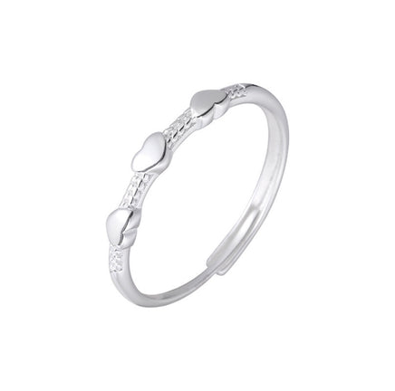 Sterling Silver Bow Love Heart-shaped Ring - Sterling Hearts