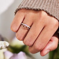 Infinite Lucky 8-label Silver Ring - Sterling Hearts