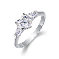 Love Comes From The Heart Moissanite S925 Silver And Platinum-plated