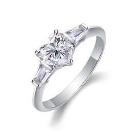 Love Comes From The Heart Moissanite S925 Silver And Platinum-plated