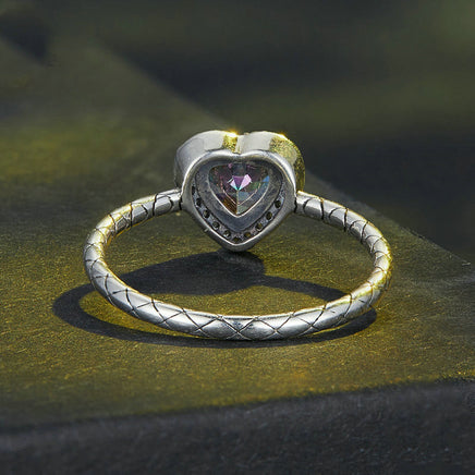 Retro Colored Loving Heart Ring - Sterling Hearts