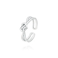 S925 Sterling Silver Love Heart Hollow Ring - Sterling Hearts