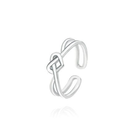 S925 Sterling Silver Love Heart Hollow Ring - Sterling Hearts
