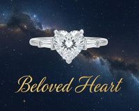 Beloved Heart - 1ct Moissanite Heart Ring - Sterling Silver 925