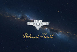 Beloved Heart - 1ct Moissanite Heart Ring - Sterling Silver 925