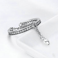 S925 Sterling Silver Heart Ring with Diamonds - Sterling Hearts