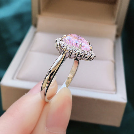 Women's Elegant Fashion Micro Set Zircon Heart Ring - Sterling Hearts