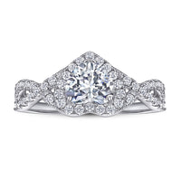 Cubic Zirconia Wedding Ring - Sterling Hearts
