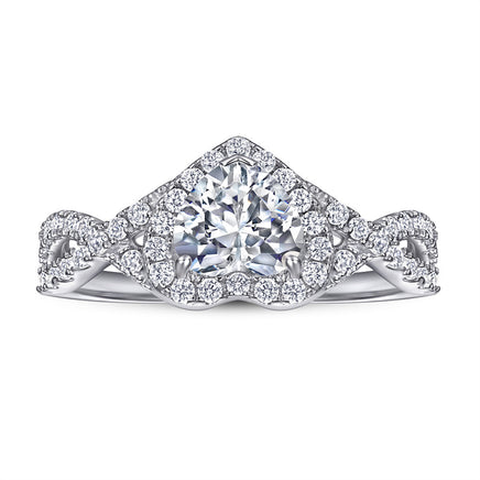 Cubic Zirconia Wedding Ring - Sterling Hearts
