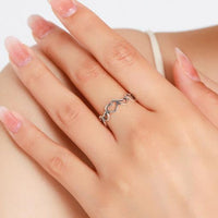 Sterling Silver Vintage Irregular Heart Cutout Love Ring - Sterling Hearts