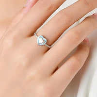 Sterling Silver Inlaid Colorful Heart-shaped Zircon Ring - Sterling Hearts