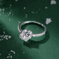 Loving Heart Zircon Bow S925 Sterling Silver Ring