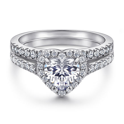 Fashion Women's 925 Sterling Silver Heart-shaped Combination Ring - Sterling Hearts