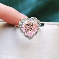 Women's Elegant Fashion Micro Set Zircon Heart Ring - Sterling Hearts