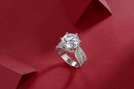 Moissanite My World Silver Ring - Sterling Hearts