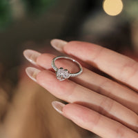 Sterling Silver Bow Heart Ring - Romantic Love Promise Band
