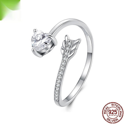 Heart With Arrow Ring - Sterling Hearts